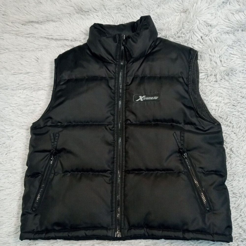Xtreme Air Vest Womens M Black‎ Puffer Gorpcore Down Feathers Pockets Zip Up